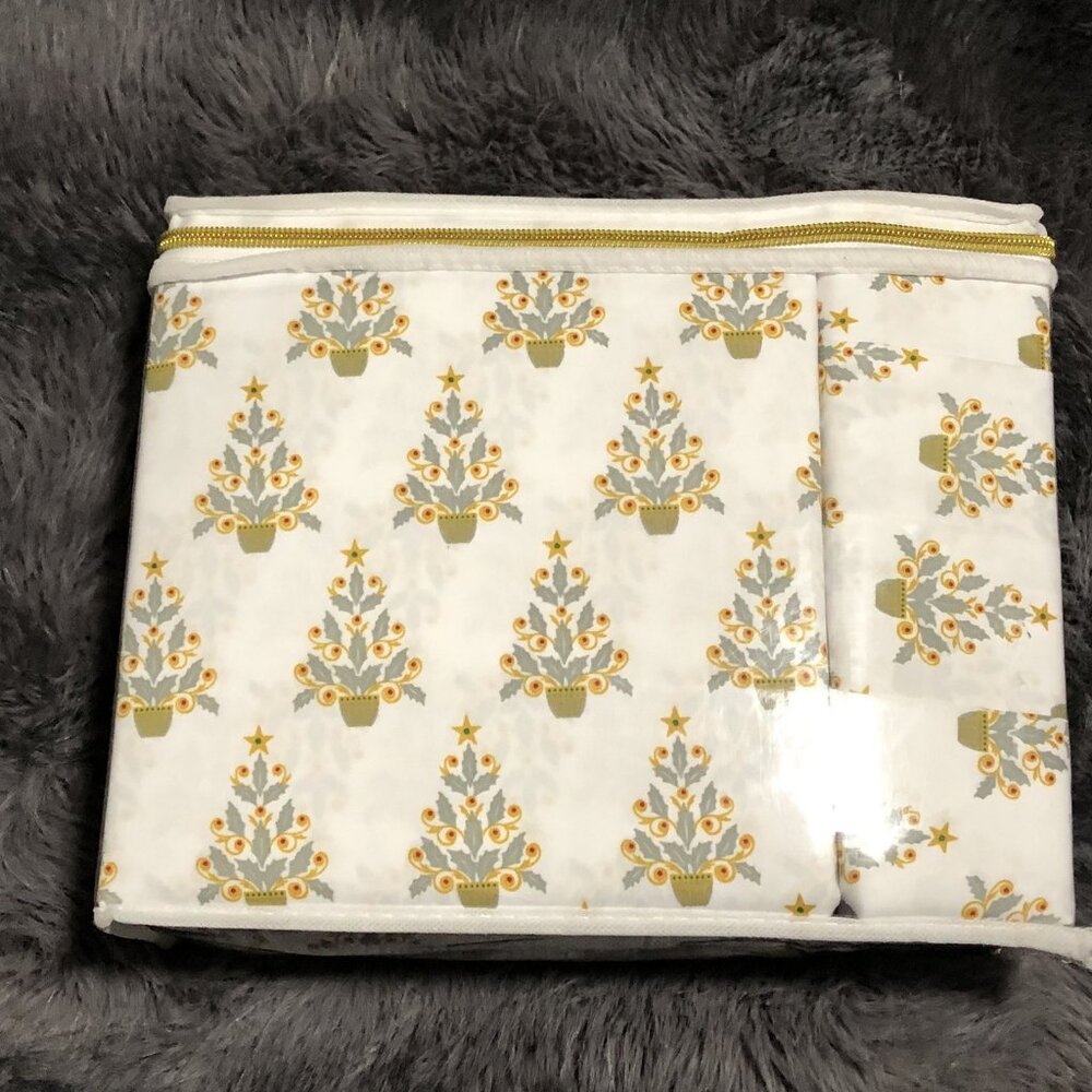 Lenox Queen 6-Piece Sheet Set Holiday Christmas Tree Pattern 4 Pillowcases New - Picture 3 of 4